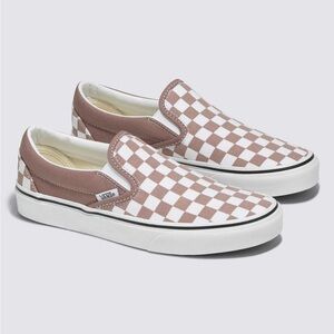 Vans Classic Slip-On Checkerboard Shoe in color mauve
